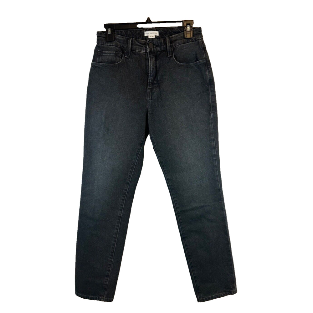 Good American Black Good Legs Straight Leg Jeans Sz 2/26 Denim 28” Inseam B13
